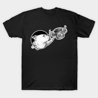 Bulldog Dream of Peanut Butter - White Outline Design T-Shirt